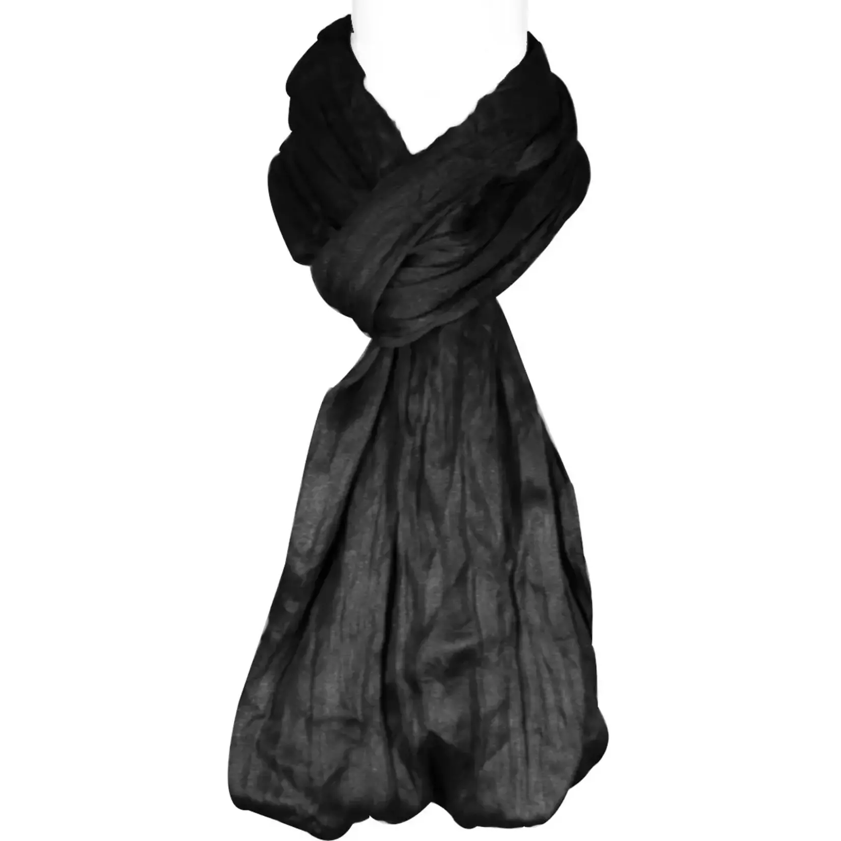 Wrapables Lightweight Silky Soft Infinity Loop Scarf In Black