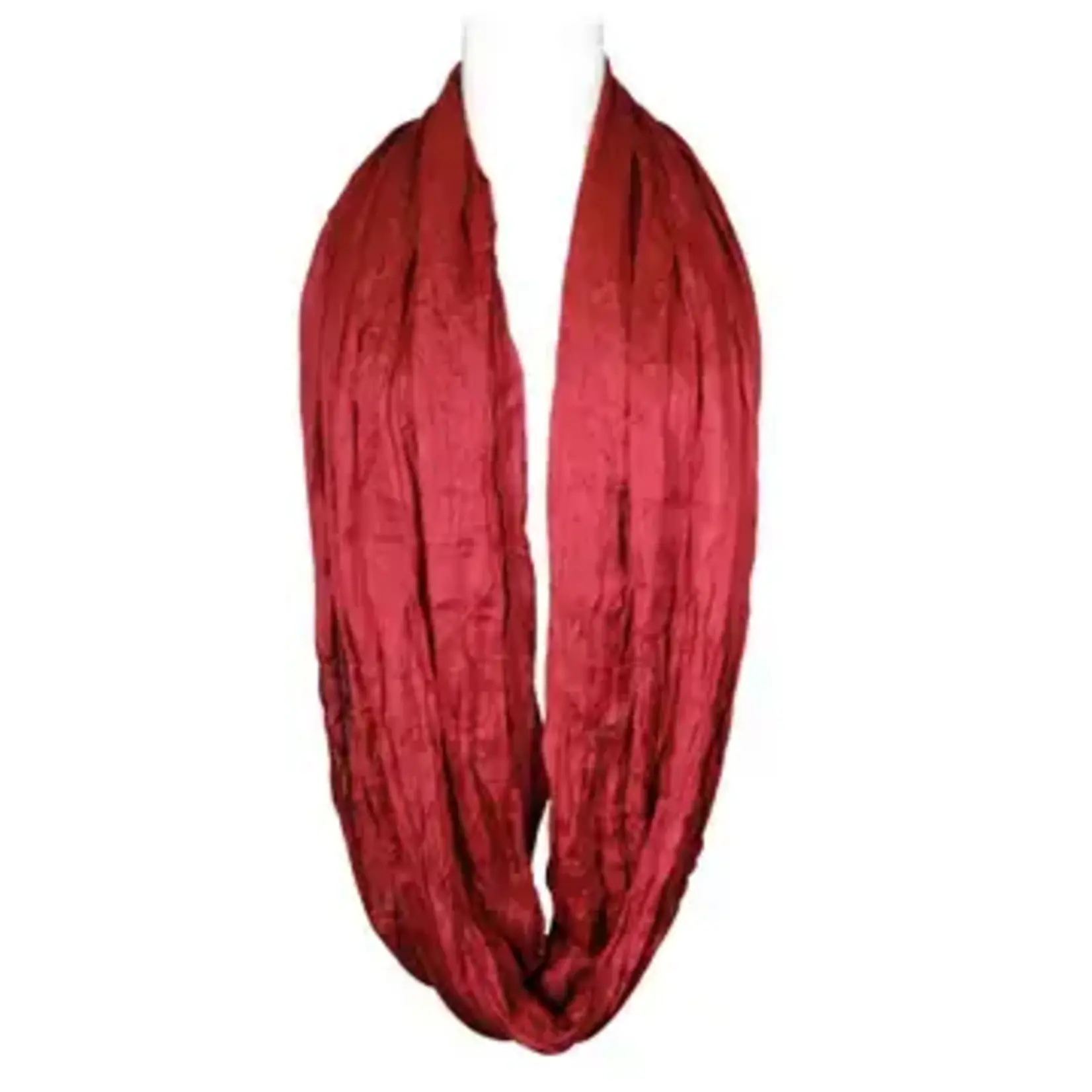 Wrapables Lightweight Silky Soft Infinity Loop Scarf In Burgundy