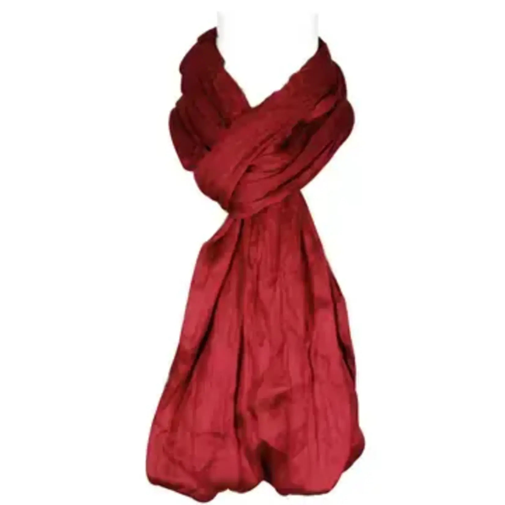 Wrapables Lightweight Silky Soft Infinity Loop Scarf In Burgundy