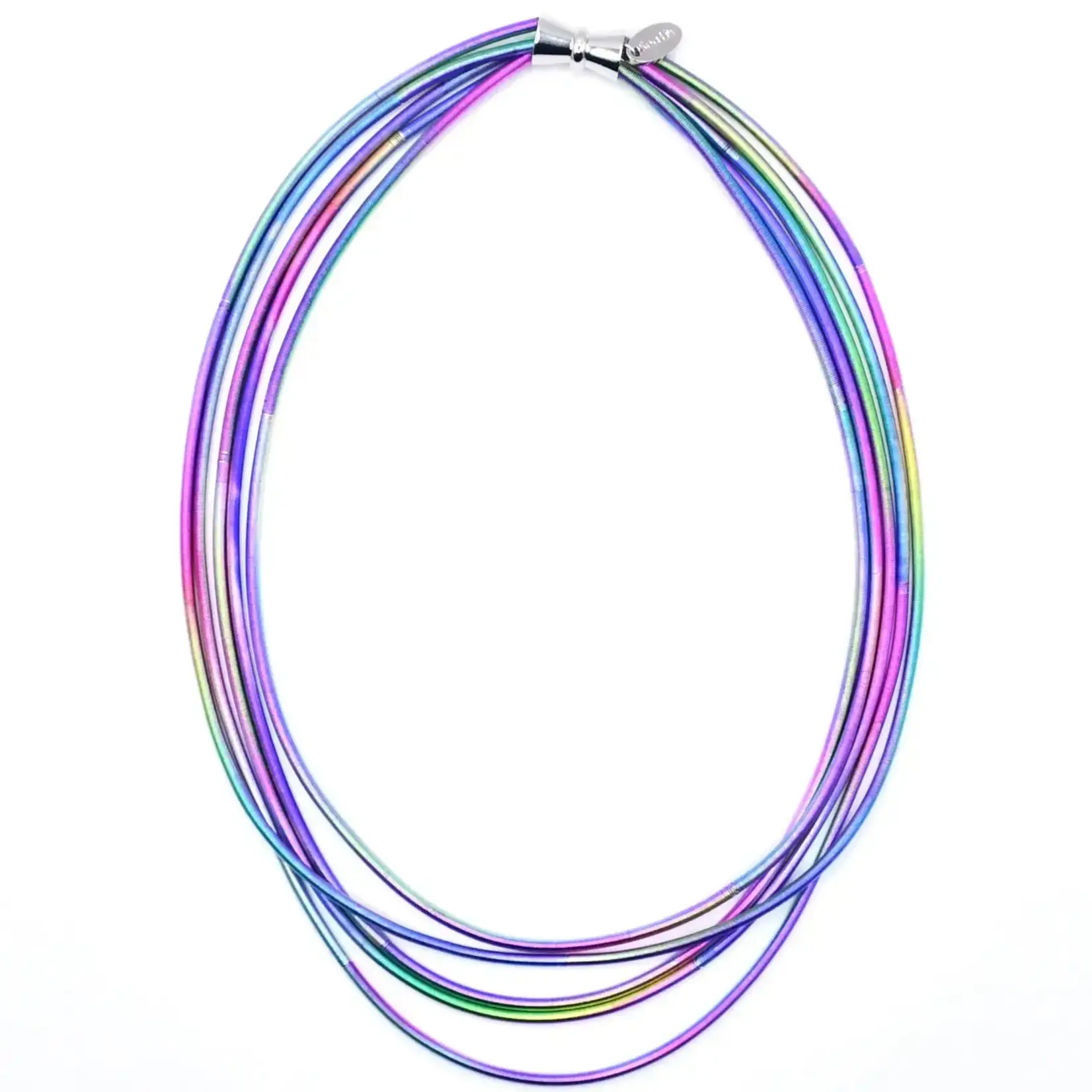Sea Lily Rainbow Irridescent PW Magnet Clasp Necklace