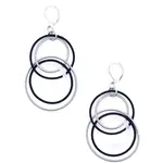 Sea Lily Silver/Black PW with Clear Resin Rings Earrings