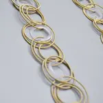 Sea Lily Gold PW Chain with Clear Rings Long Necklace