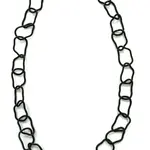 Sea Lily Black PW Warped Oval Chain Link Necklace