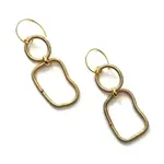 Sea Lily Gold PW Warped Oval Chain Link Earrings