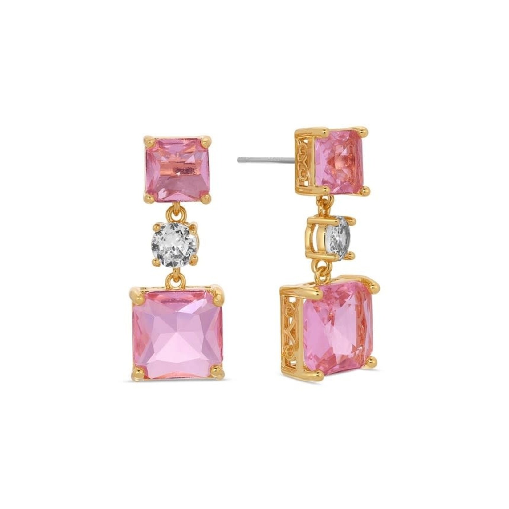 Eye Candy Los Angeles Ariana Pink Cubic Zirconia Earrings