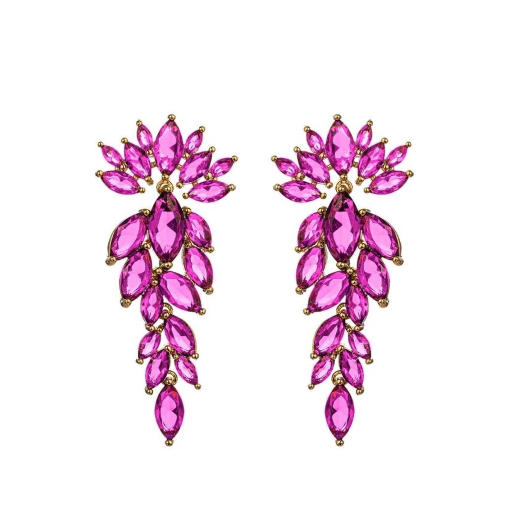 Eye Candy Los Angeles Diana Pink Cubic Zirconia Crystal Drop Earrings