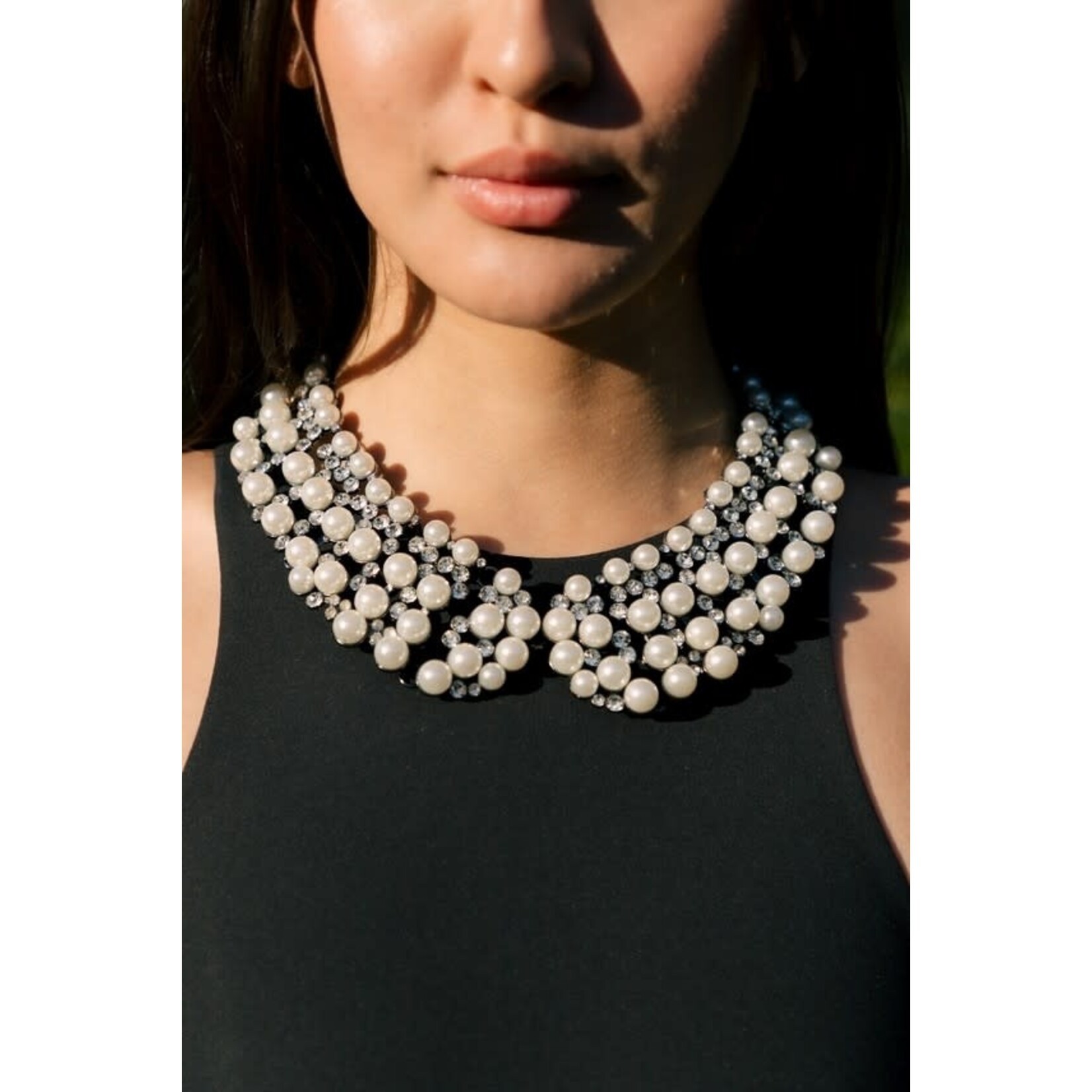 Eye Candy Los Angeles Diana Statement Necklace in White
