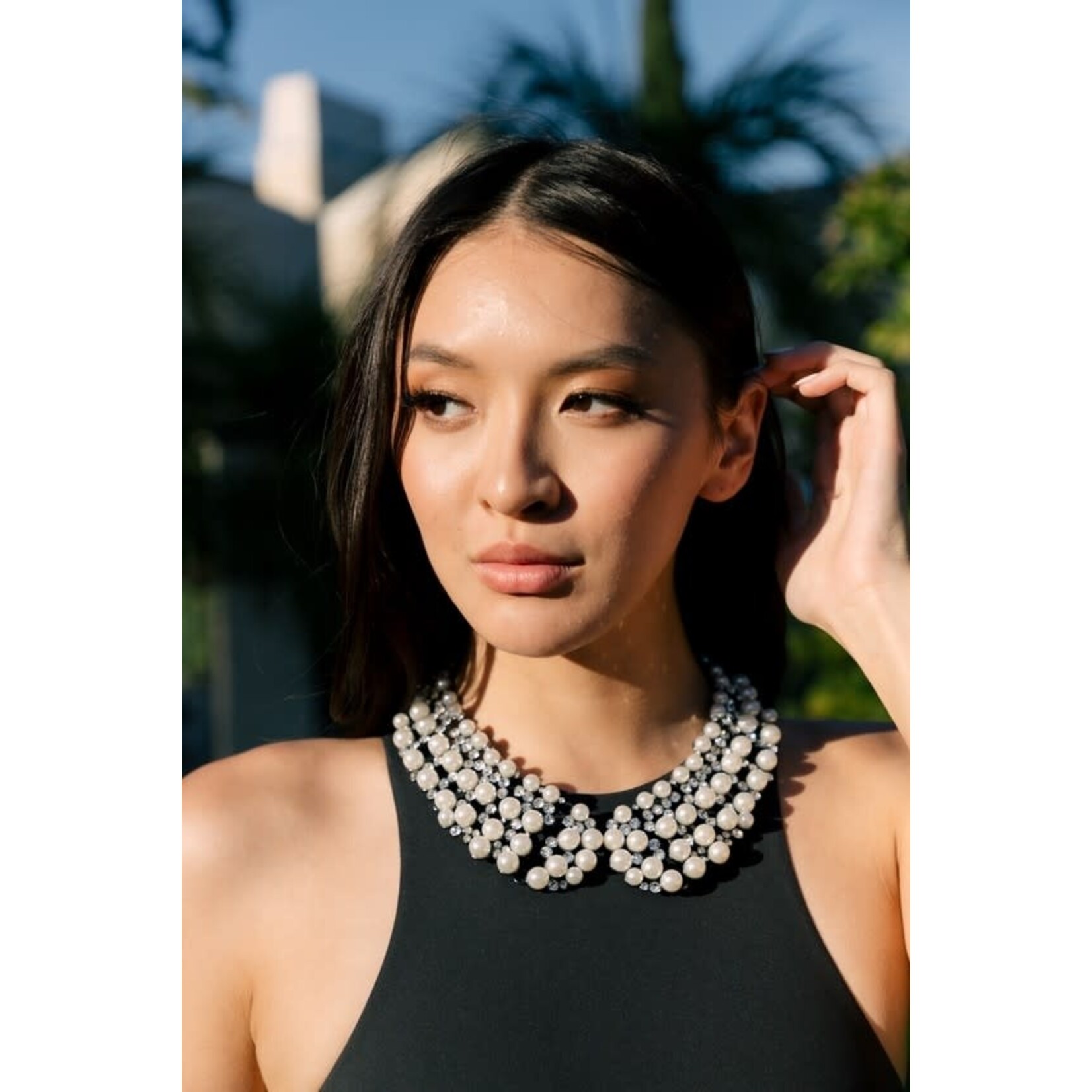 Eye Candy Los Angeles Diana Statement Necklace in White