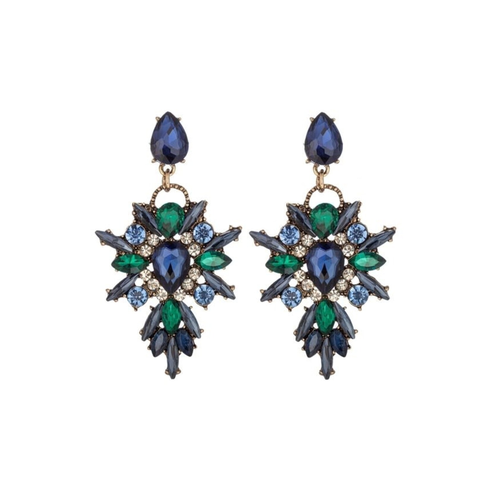 Eye Candy Los Angeles Gala Green Drop Earrings
