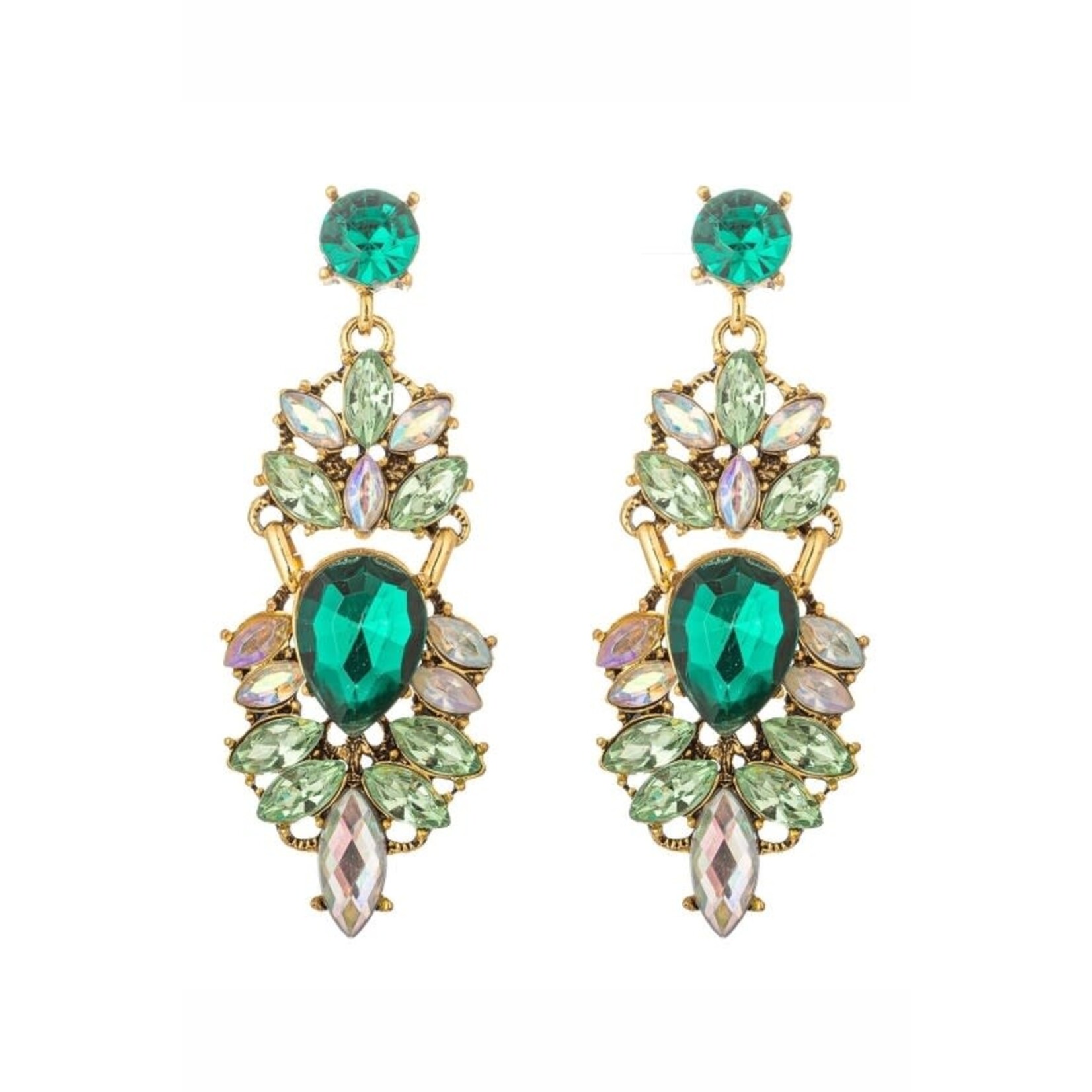 Eye Candy Los Angeles Holly Green Statement Earrings