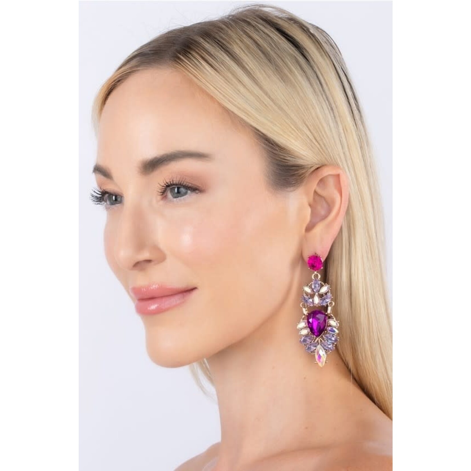 Eye Candy Los Angeles Holly Purple Statement Earrings