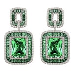 Eye Candy Los Angeles Lea Green Cz Dangle Earrings