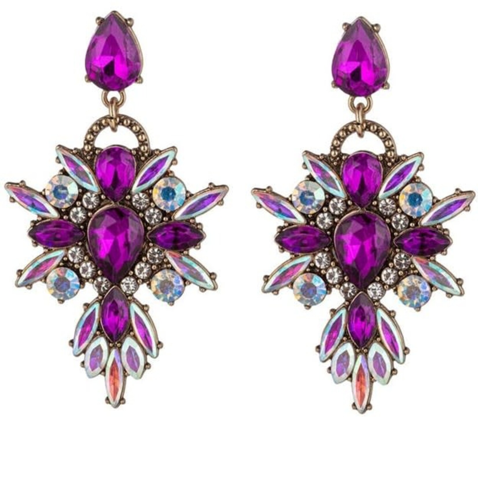 Eye Candy Los Angeles Lexy Purple Statement Earrings