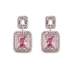 Eye Candy Los Angeles Rose Pink Cz Dangle Earrings
