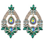 Eye Candy Los Angeles Royal Green Drop Earrings