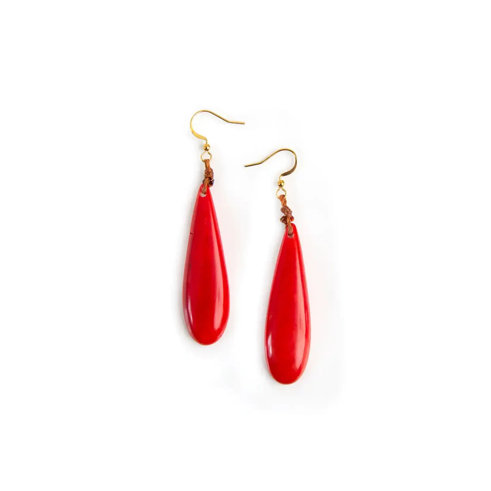 Organic Tagua Jewelry Raquel Tagua Earrings in Red