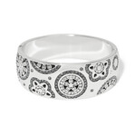 Brighton Flora Silver Wide Hinged Bangle Bracelet