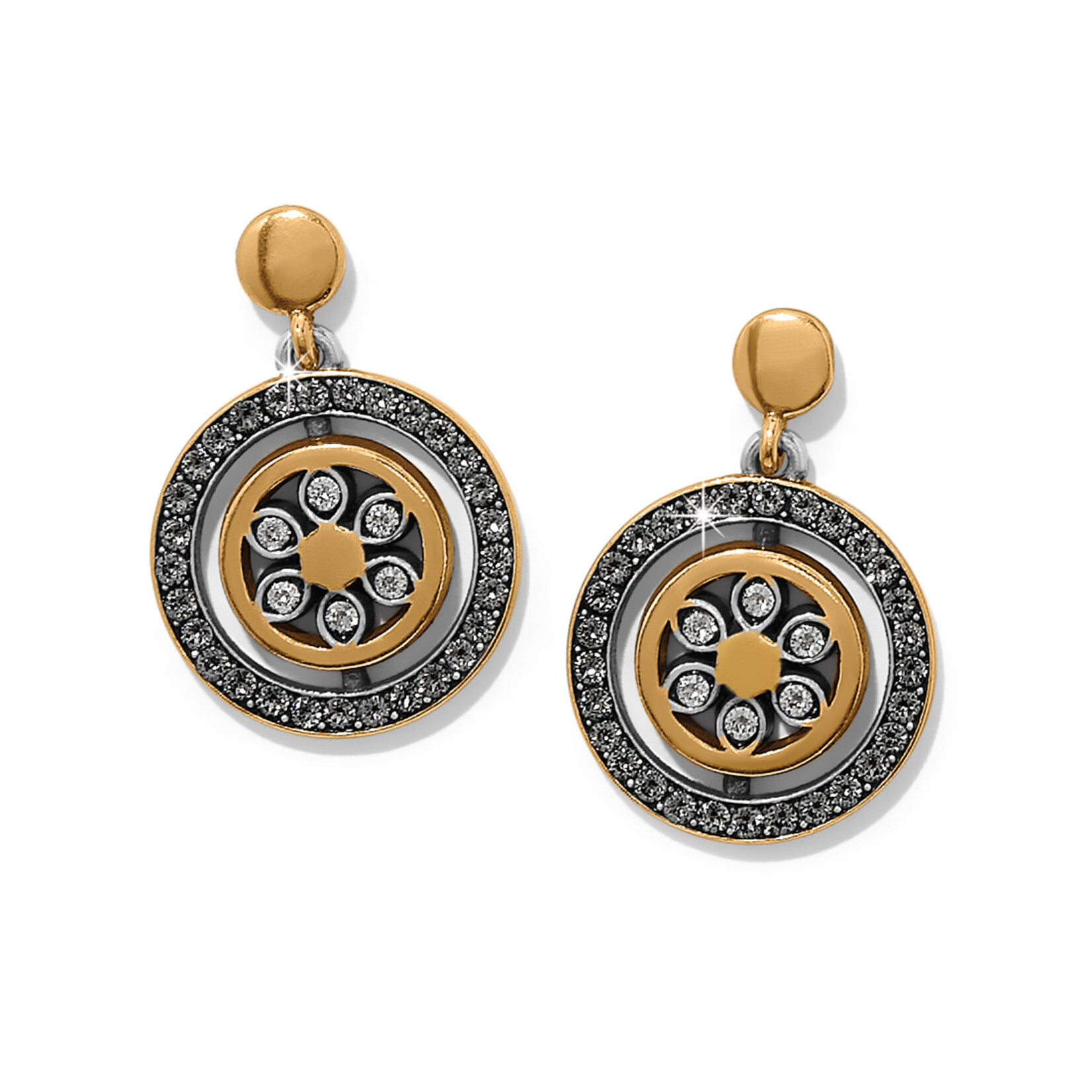 Brighton Flora Two Tone Petite Post Drop Earrings