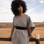 ADA Suede Leather Wrap Belt in Black