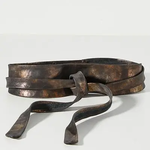 ADA Original Metallic Leather Wrap Belt in Midnight Bronze Black