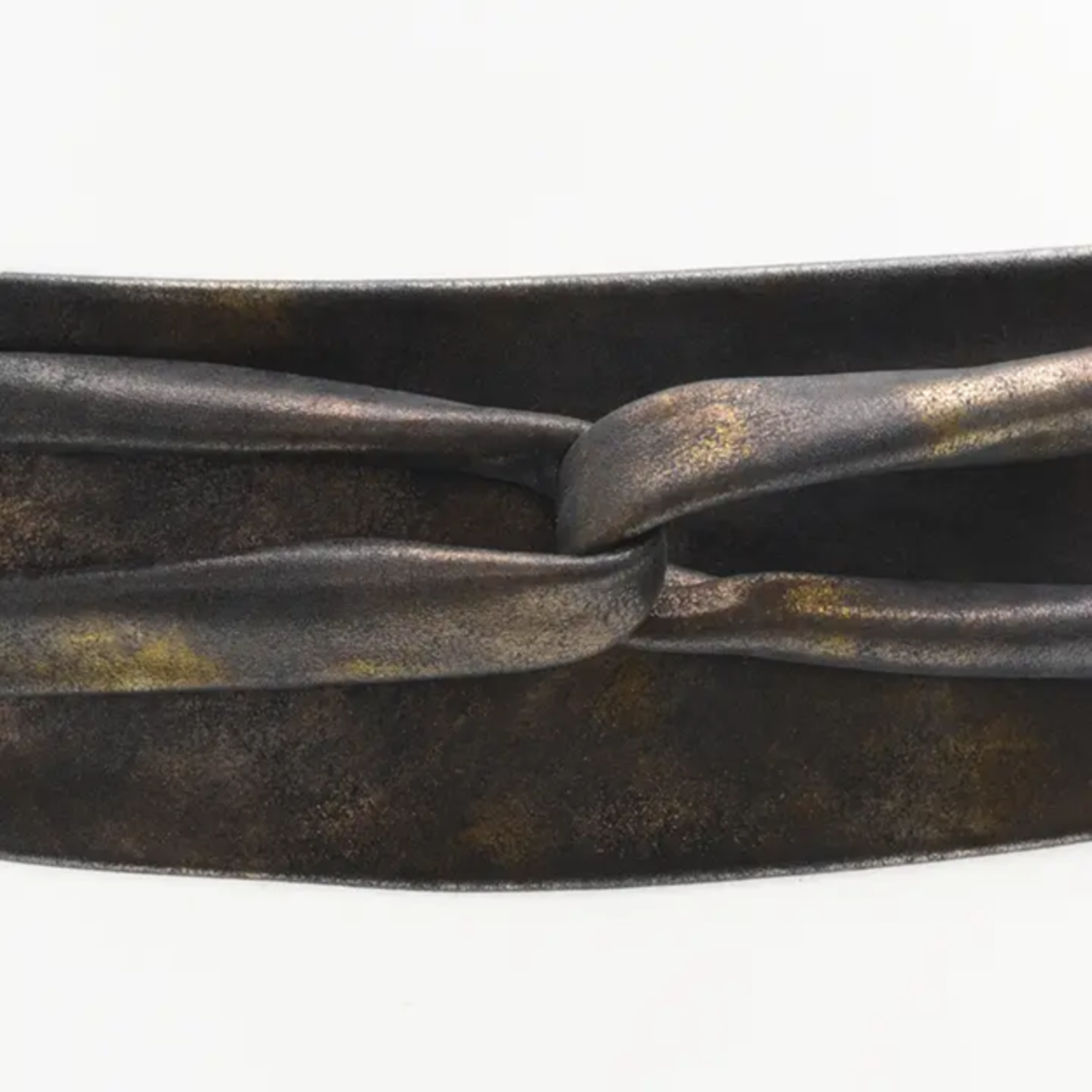 ADA Original Metallic Leather Wrap Belt in Midnight Bronze Black