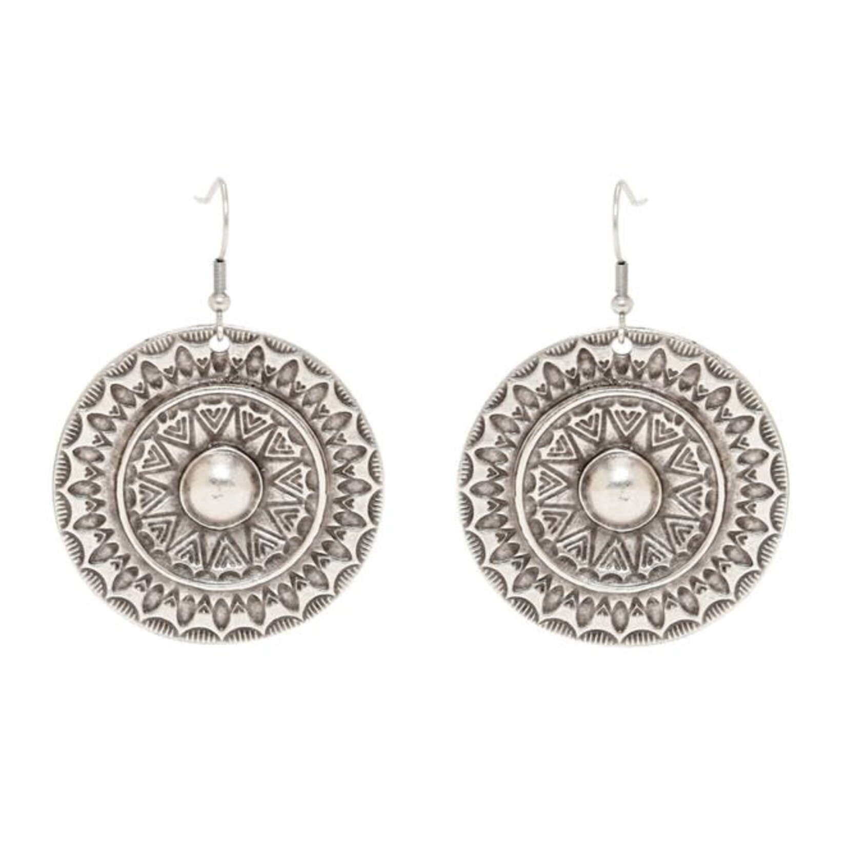 Chanour Mandala Pewter Earrings