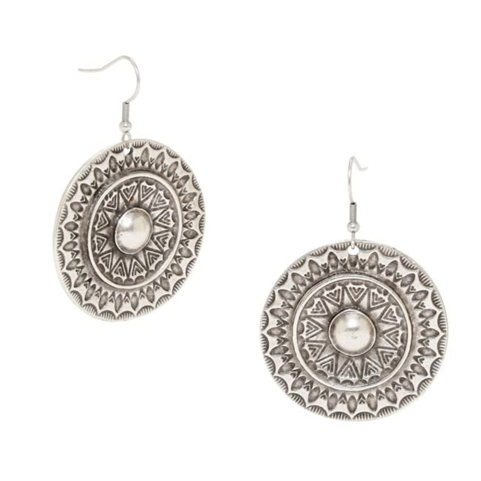 Chanour Mandala Pewter Earrings