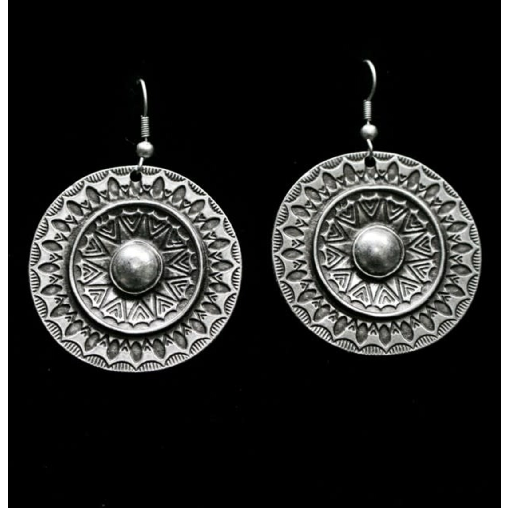 Chanour Mandala Pewter Earrings
