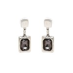 Chanour Black Crystal Pewter Drop Earrings