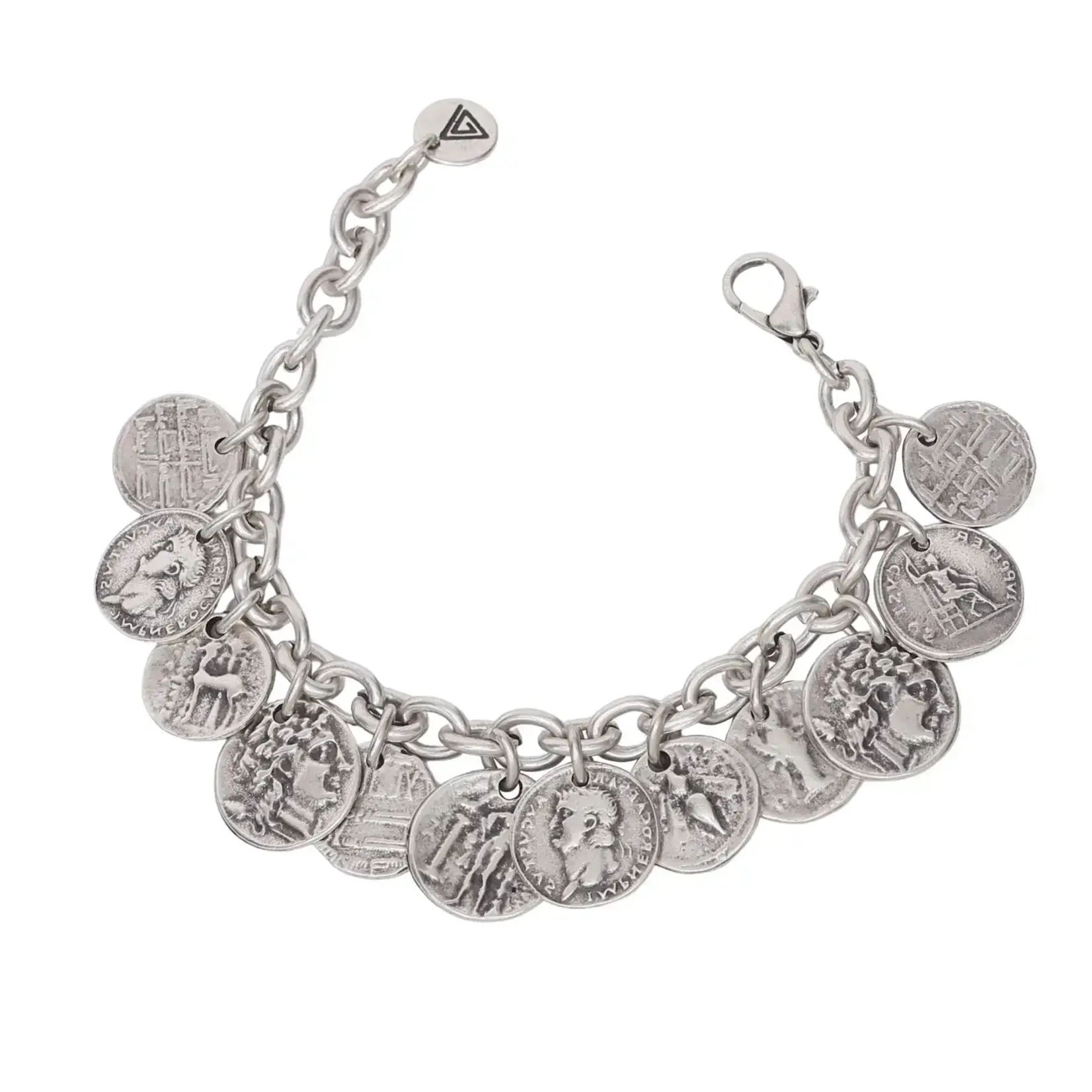 Chanour Handmade Pewter/Slvr Plated Coins Bracelet