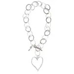 Chanour Handmade Heart Pewter/Slvr Plated Necklace