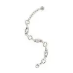 Chanour Handmade Pewter/Slvr Plated Link Bracelet w/Crystals