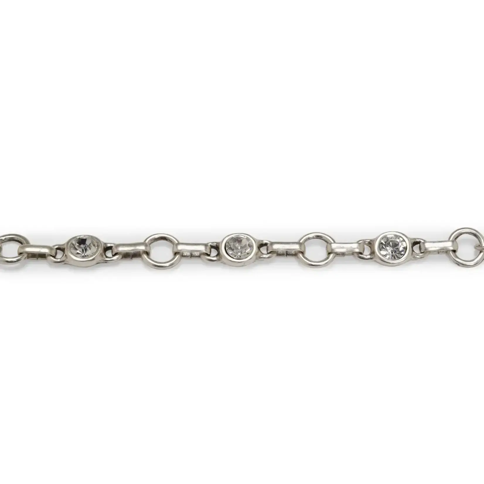 Chanour Handmade Pewter/Slvr Plated Link Bracelet w/Crystals