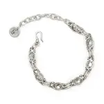 Chanour Handmade Pewter/Slvr Plated Multi Crystal & Link Bracelet
