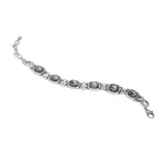Chanour Handmade Smokey Crystal Pewter/Slvr Plated Bracelet
