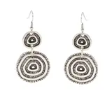 Chanour Handmade Pewter/Slvr Plated  Circle Earrings