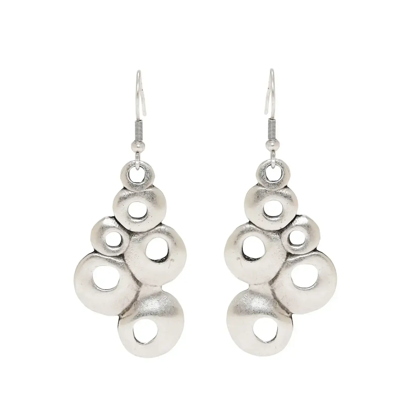 Chanour Handmade Bubble Pewter/Slvr Plated Earrings