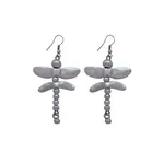 Chanour Handmade Dragonfly Pewter/Slvr Plated Earrings