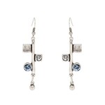 Chanour Geometric Multi Crystal Pewter Earrings