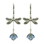 NoMonet Fairyland Dragonfly Daze Earrings in Silver & Blue
