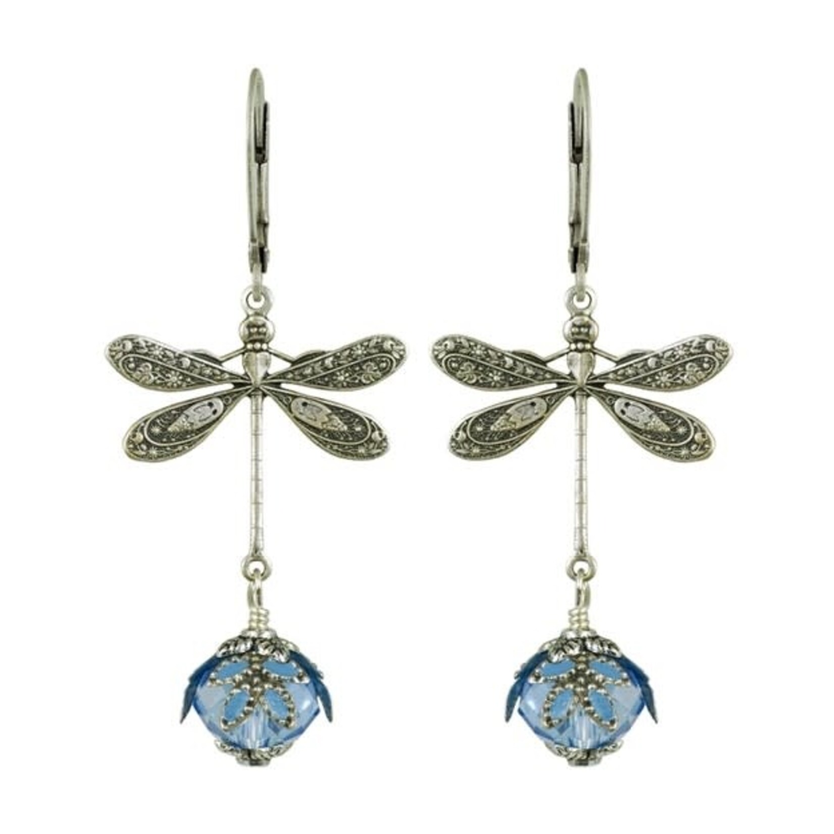 NoMonet Fairyland Dragonfly Daze Earrings in Silver & Blue