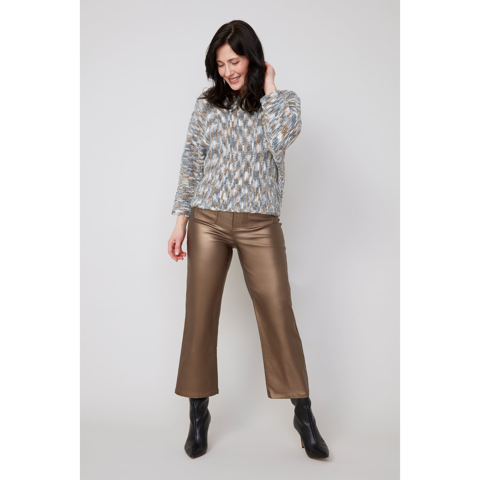 Knit Sweater in Tan Combo