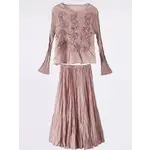Ellyndale Pleated 3-D Flower Top in Blush Pink One Size
