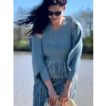 Ellyndale Pleating w/Fringe Dress in Blue One Size