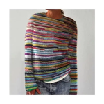 3D Printed Oversized Long Slv Sweater in Multicolor