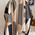 Geo Printed Shawl & Scarf in Brown OS
