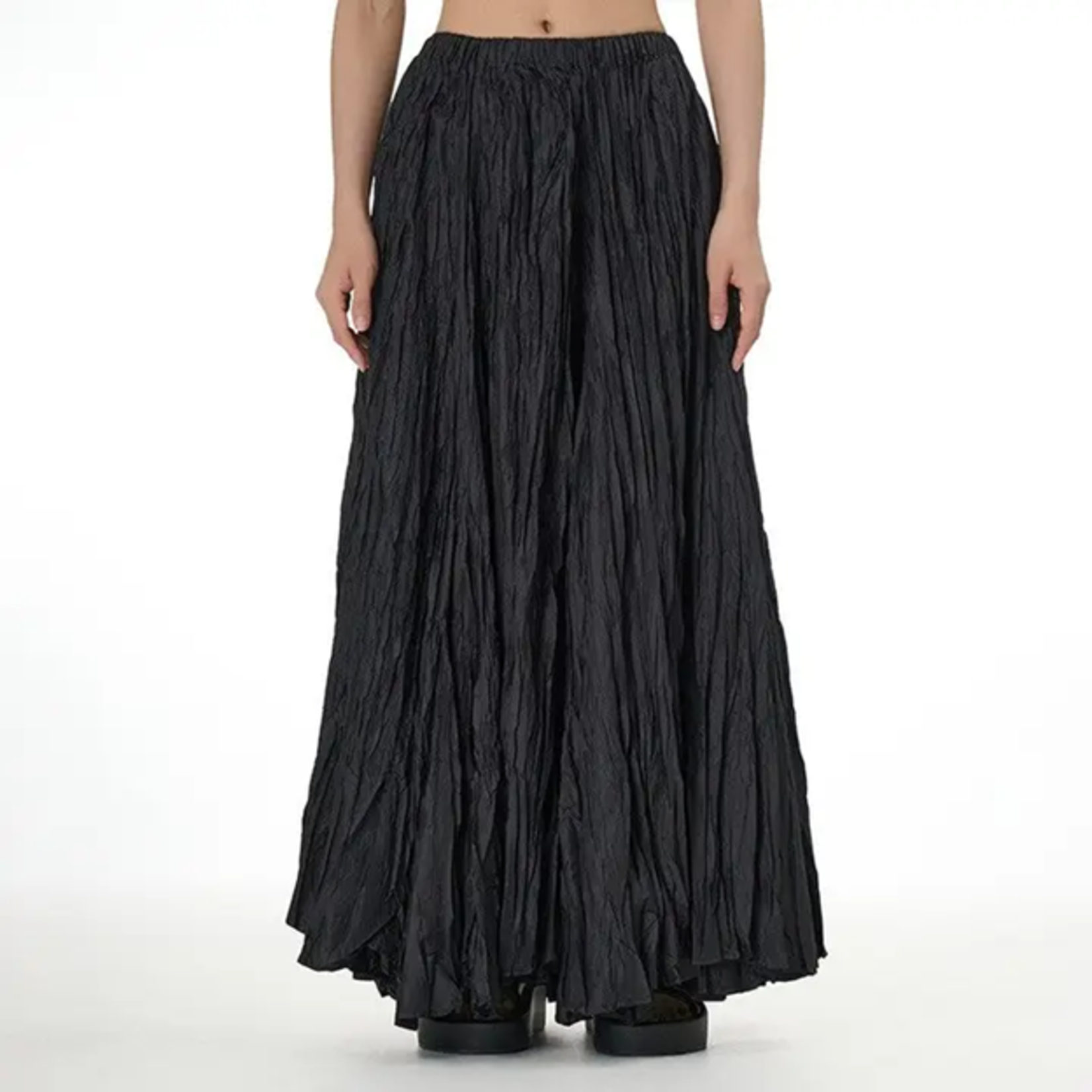 Draped Ruched Skirt in Black OS
