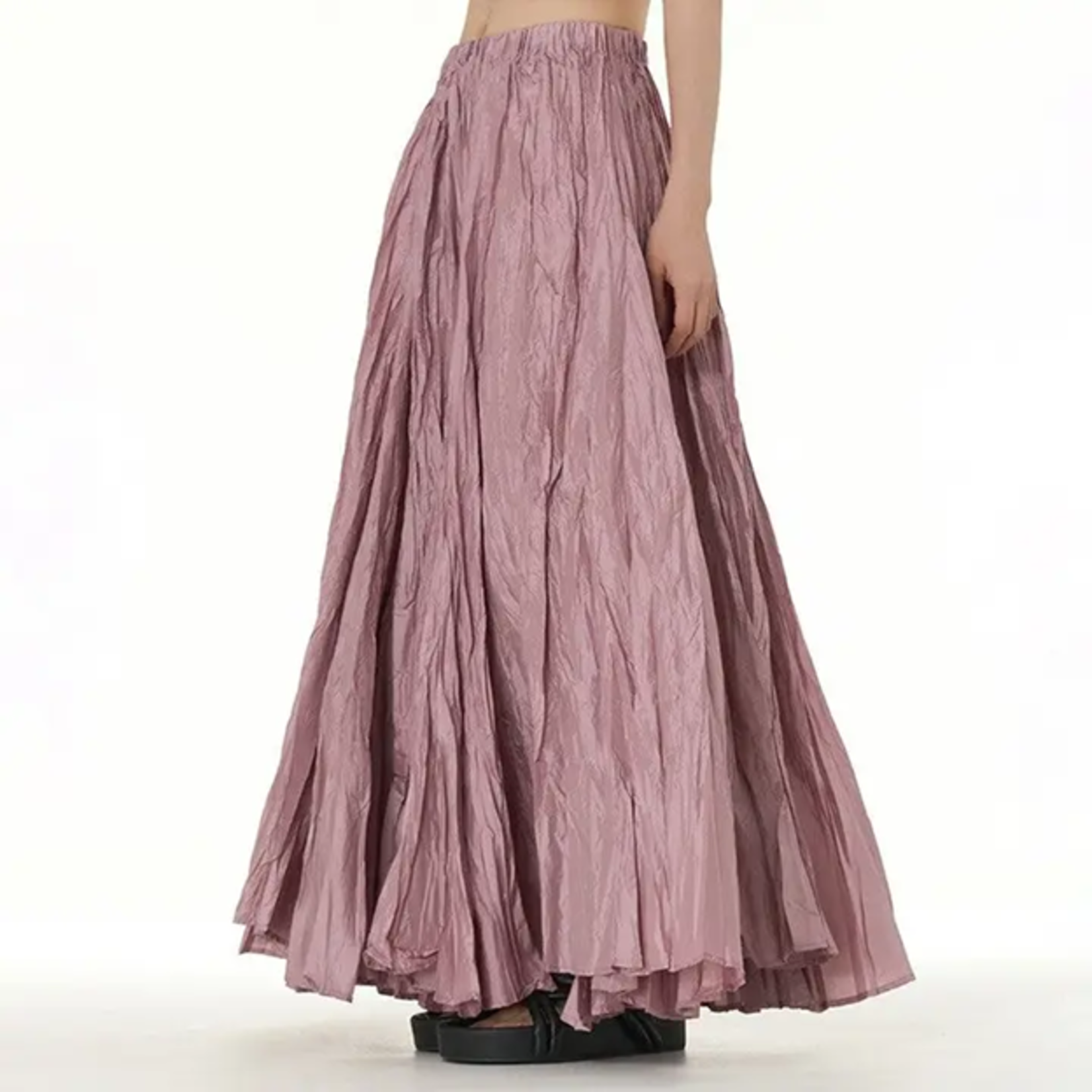 Draped Ruched Skirt in Candy Pink OS