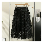 A-Line Mesh Tulle Floral Skirt in Black OS