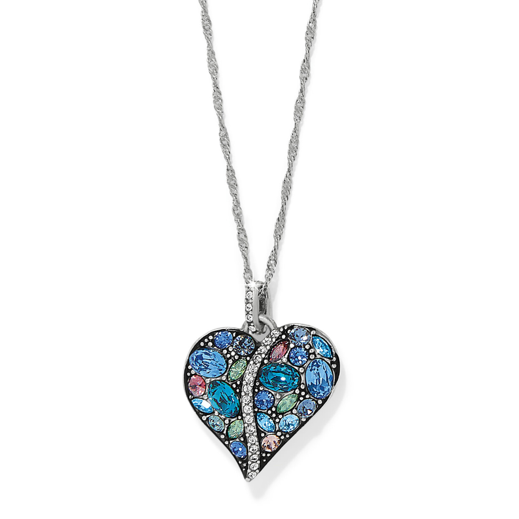 Brighton Trust Your Journey Blues Heart Necklace